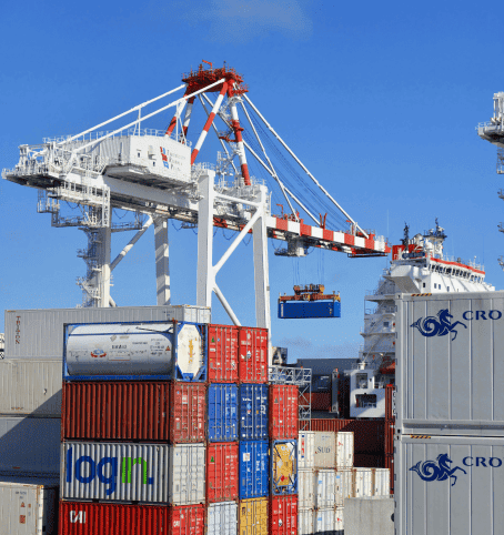Containers at the port